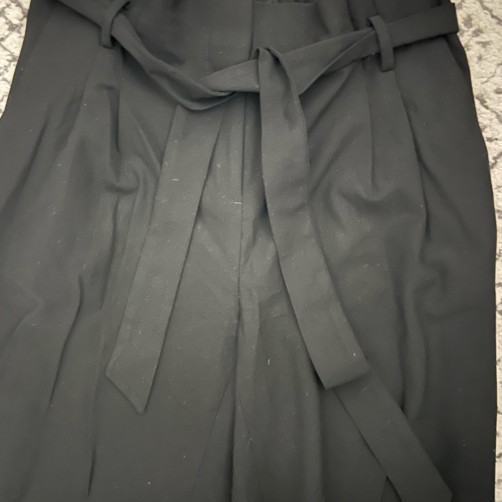 LOFT Black Tie-Waist Pants
